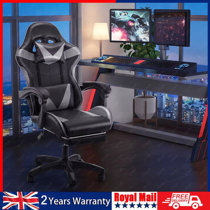 Gaming Chair Ergonomic Computer Chair Office Chair Desk Swivel Chair Adjustable Reclining Footrest Cushion,Massage Pillow